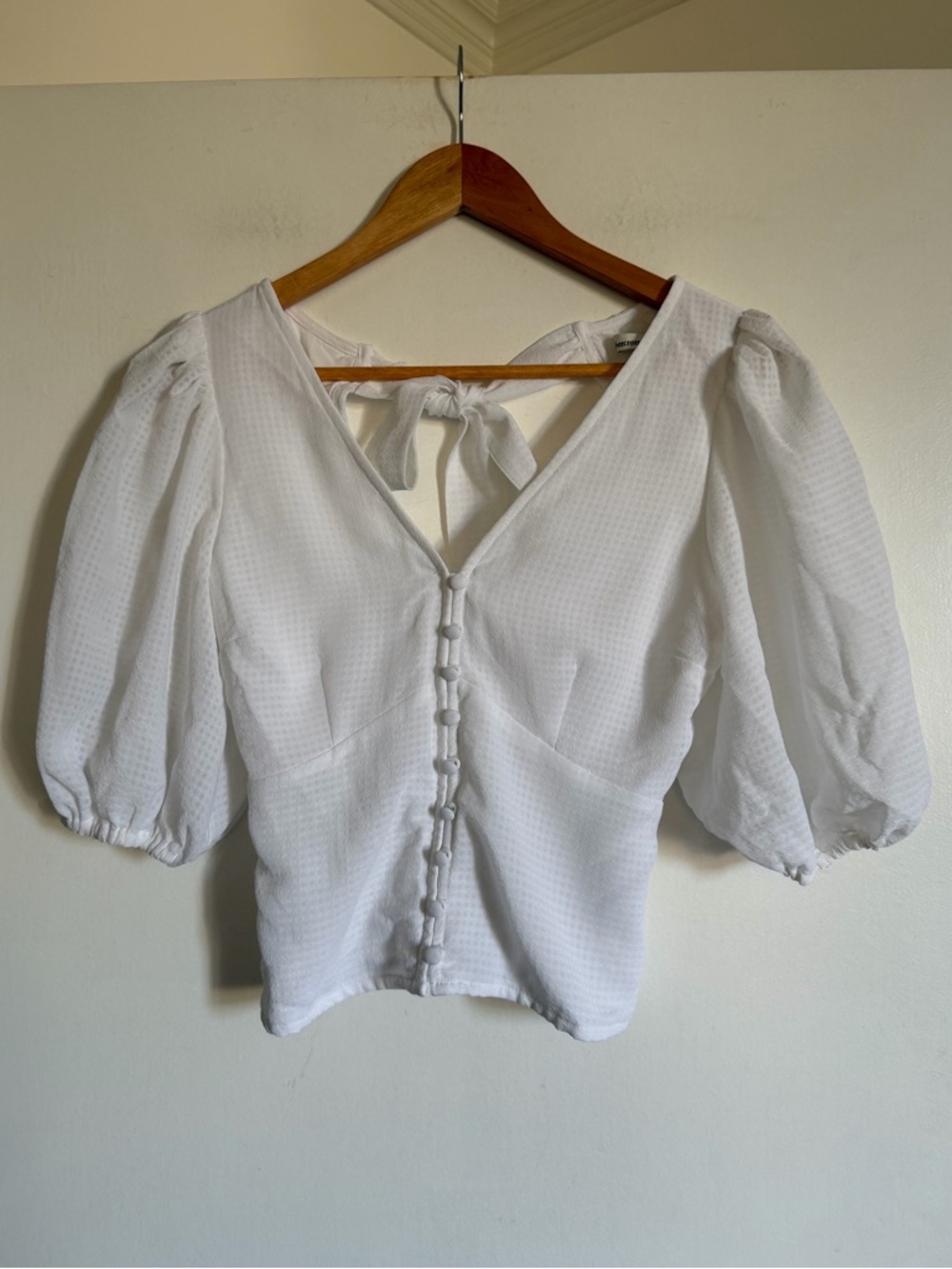 Abercrombie & Fitch White Boho Peasant Button Blouse size XS EUC
